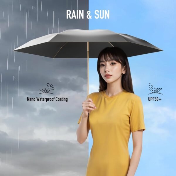 Travel Mini Compact Umbrella With Purse，Small Sun UV Umbrella Protection,UPF 50+ Micro Parasol Umbrella，Small & Lightweight umbrella,Umbrella for Girls,Kids,Women - Image 4