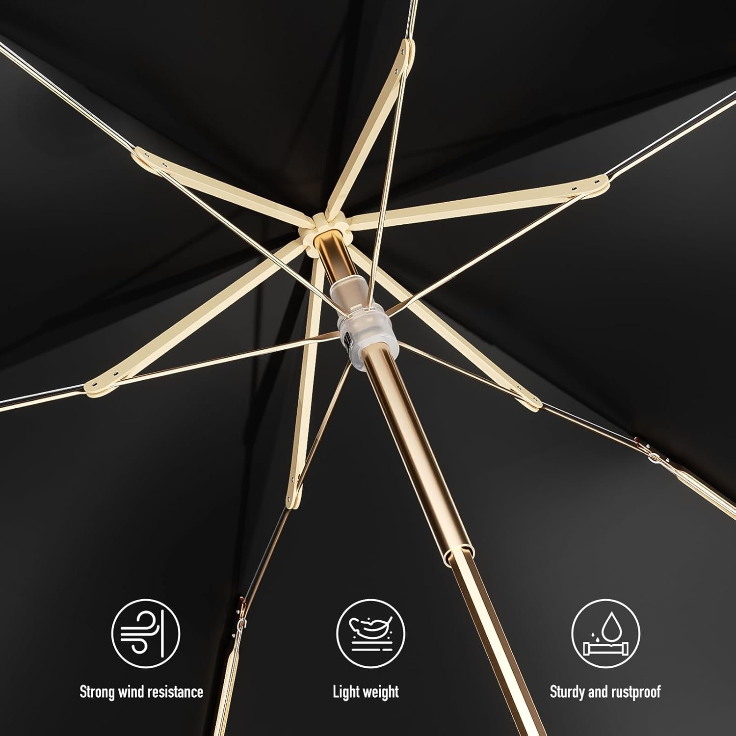 Travel Mini Compact Umbrella With Purse,Small Sun UV Umbrella Protection,UPF 50+ Micro Parasol Umbrella,Small & Lightweight umbrella,Umbrella for Girls,Kids,Women - Image 3