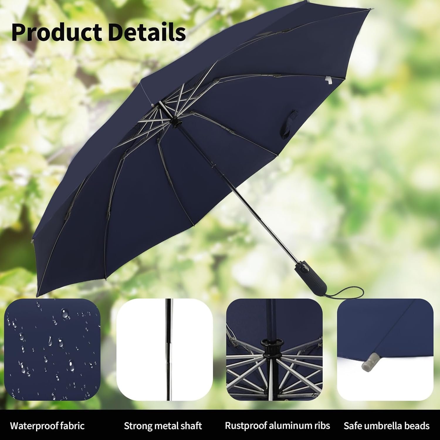 Umbrella Travel Large Windproof Inverted Umbrellas for Rain Portable Automatic Small Compact Reverse Folding Umbrellas for Women Men - Image 3