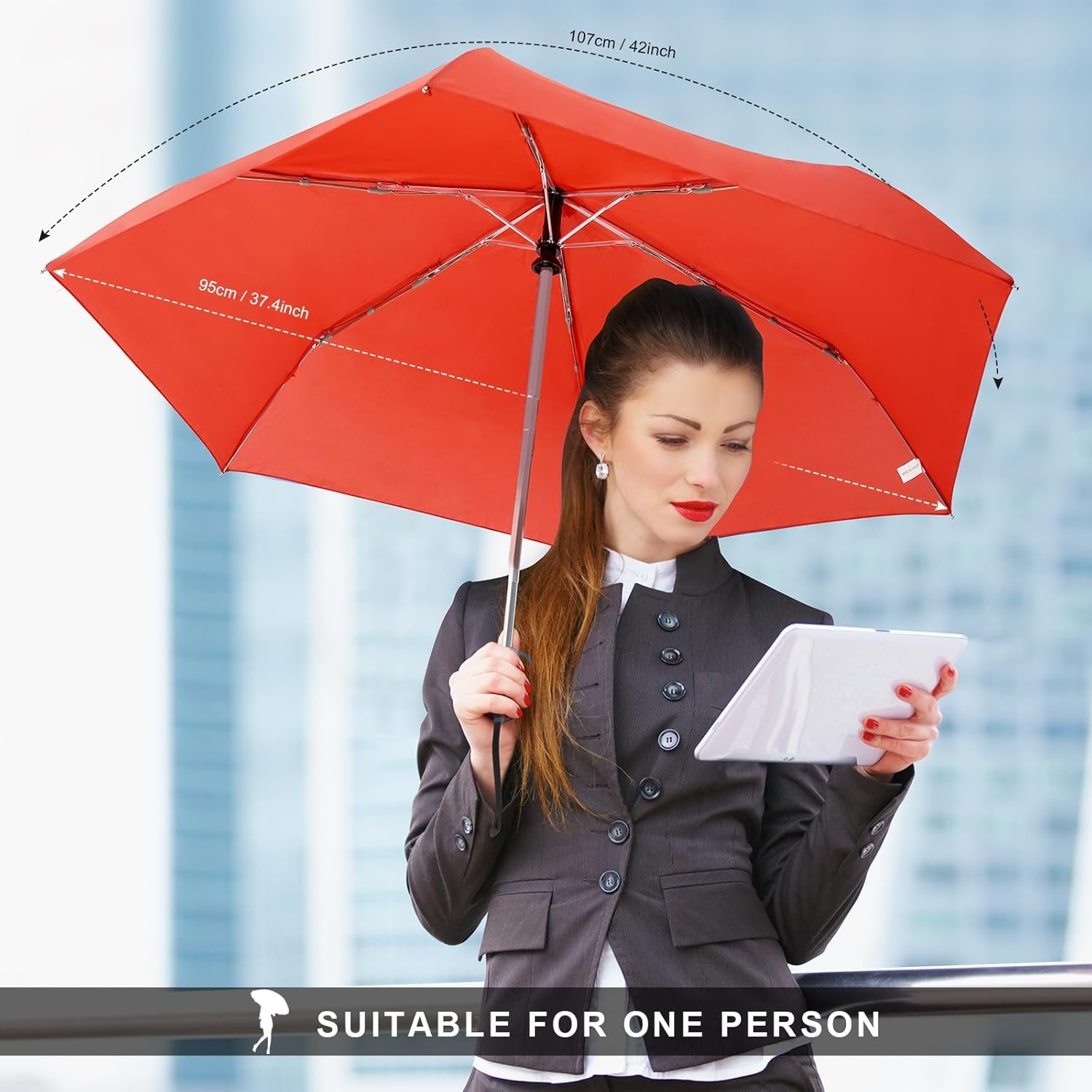 LEAGERA Compact Travel Umbrella Small, Mini Small Umbrella For Purse with Flat Handle Design, Waterproof Small Umbrella for Light Rain - Image 8