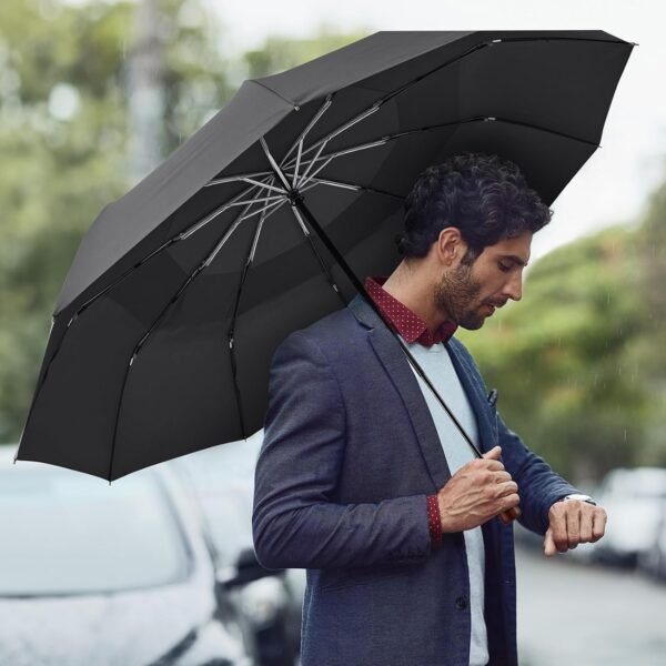 G4Free 54 inch Large Compact Windproof Golf Umbrella for Rain Oversized Auto Open Close Folding Travel Golf Umbrella Vented Double Canopy for Women Men - Image 8