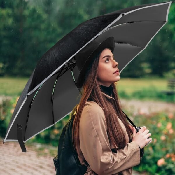 Inverted Umbrella Travel Folding,Large Umbrellas for Rain & Sun Waterproof Auto Open/Close Portable Automatic Umbrellas for Rain 99 UV Protection 105cm Span 10 Ribs Umbrella… - Image 7