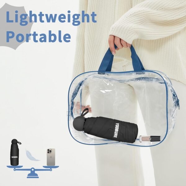 Yoobure Travel Umbrella Portable Compact Umbrella, Pocket Mini Umbrella for Purse UV Umbrella, Umbrellas for Rain Small Umbrella for Backpack, Sun Umbrella with Case Folding Umbrella for Kids Women - Image 4