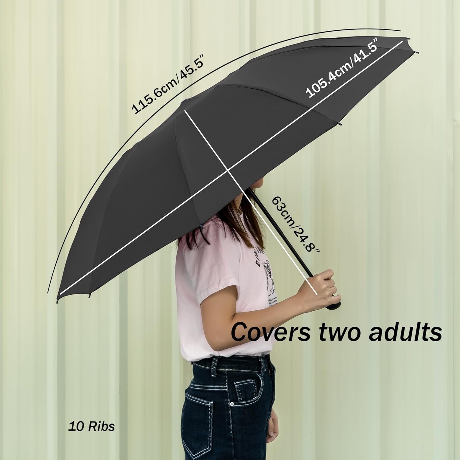 Travel Inverted Umbrella Compact Windproof- Automatic reverse Umbrellas for Rain - Folding Portable Teflon Coating 48inch Span, 10 Ribs Large Umbrella - Image 7