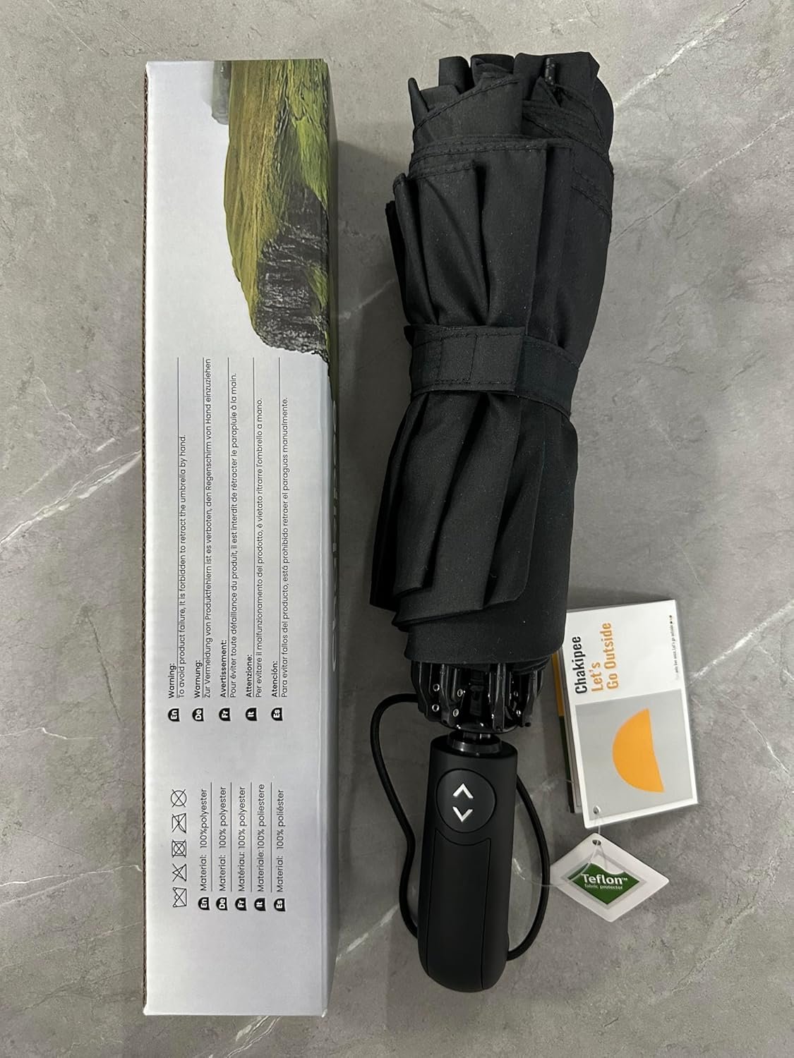 Travel Inverted Umbrella Compact Windproof- Automatic reverse Umbrellas for Rain - Folding Portable Teflon Coating 48inch Span, 10 Ribs Large Umbrella - Image 10