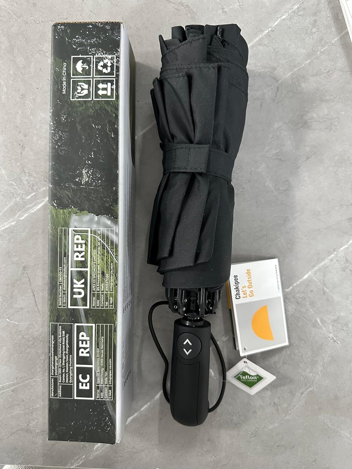 Travel Inverted Umbrella Compact Windproof- Automatic reverse Umbrellas for Rain - Folding Portable Teflon Coating 48inch Span, 10 Ribs Large Umbrella - Image 11