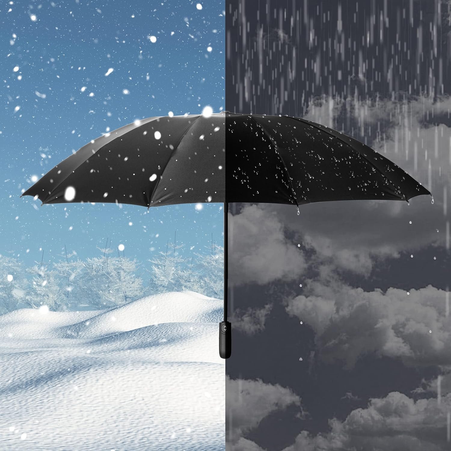 Travel Inverted Umbrella Compact Windproof- Automatic reverse Umbrellas for Rain - Folding Portable Teflon Coating 48inch Span, 10 Ribs Large Umbrella - Image 8